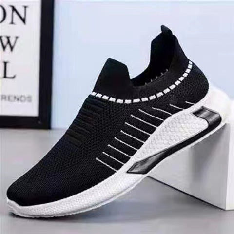 Fashion Mesh Sock Shoes With Striped Design Men