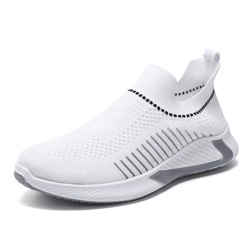 Fashion Mesh Sock Shoes With Striped Design Men