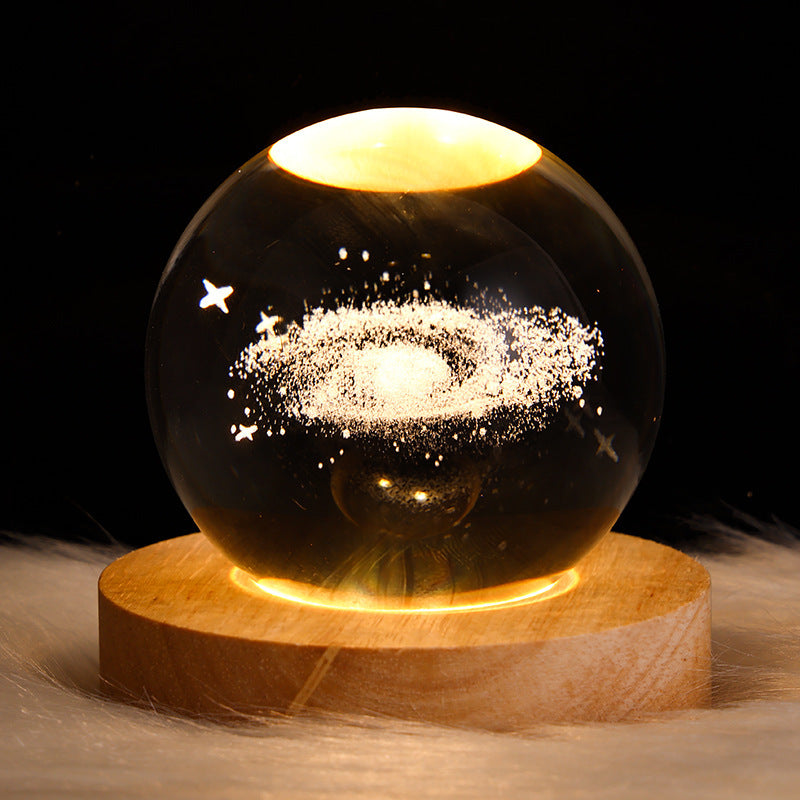 Luminous Starry Sky And Planets Moon Moon Crystal Ball