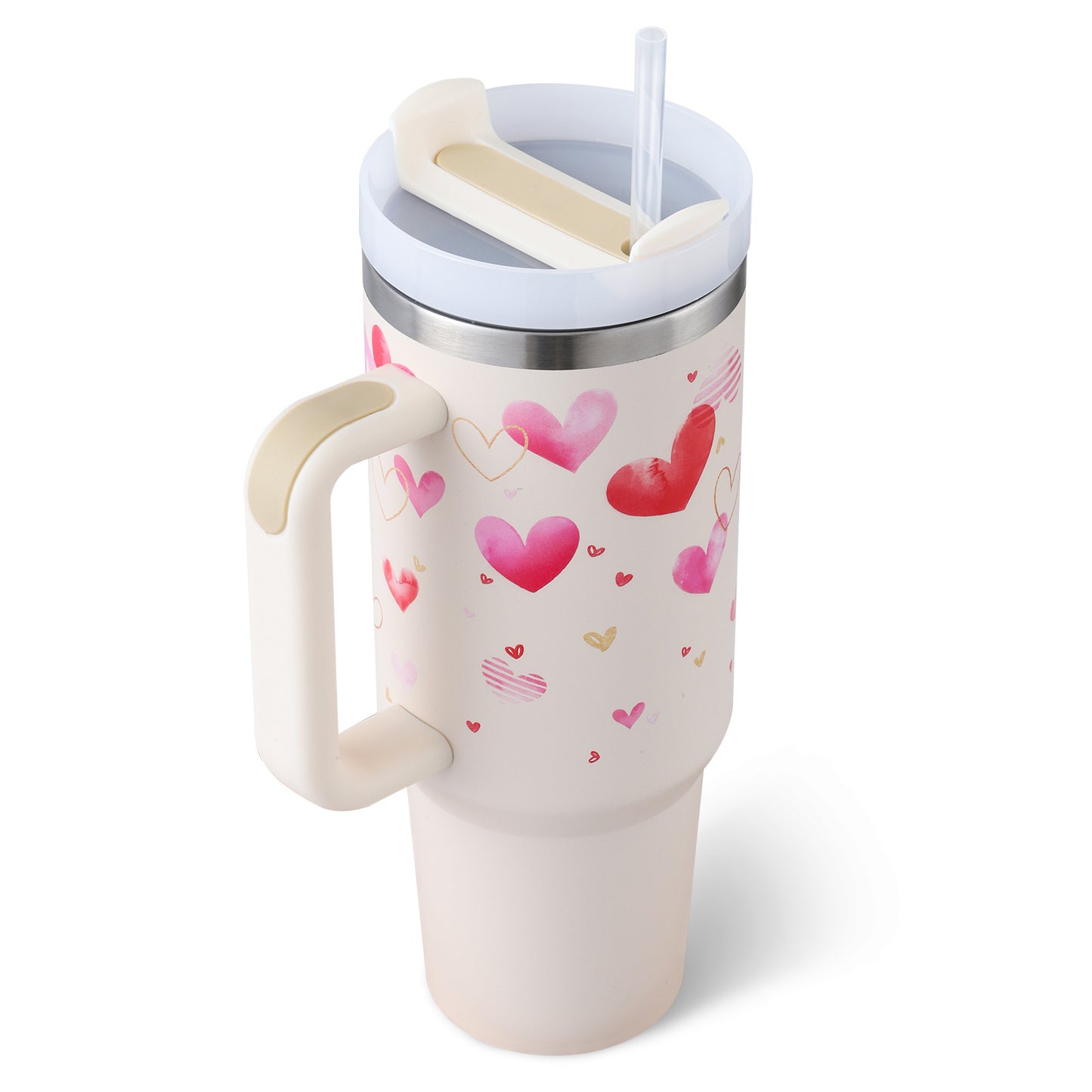 40 Oz Tumbler With Handle Straw