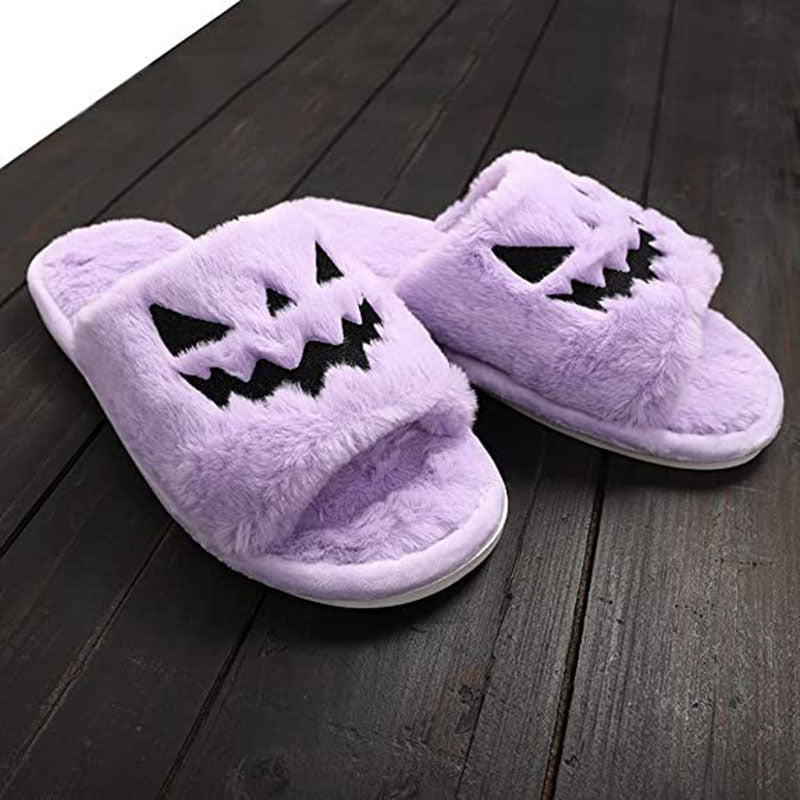 Halloween Shoes Winter Warm Home Slippers Women