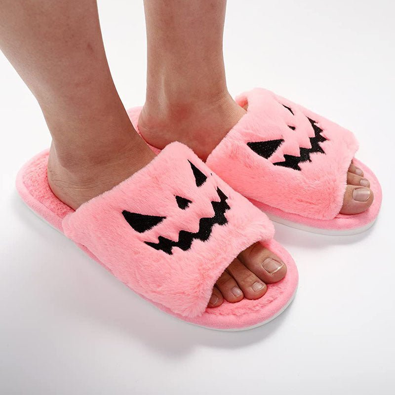 Halloween Shoes Winter Warm Home Slippers Women