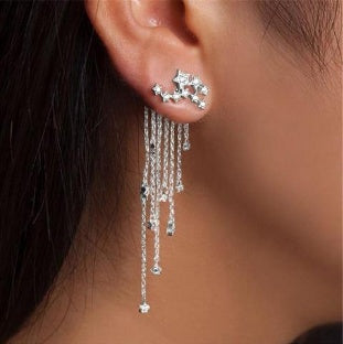 Shining Star Tassel Earrings Back Hanging Exquisite Earrings