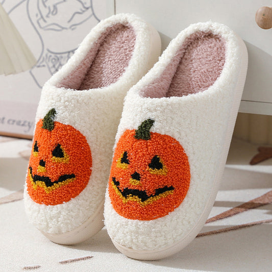 Halloween Pumpkin Cartoon Slippers Warm Winter