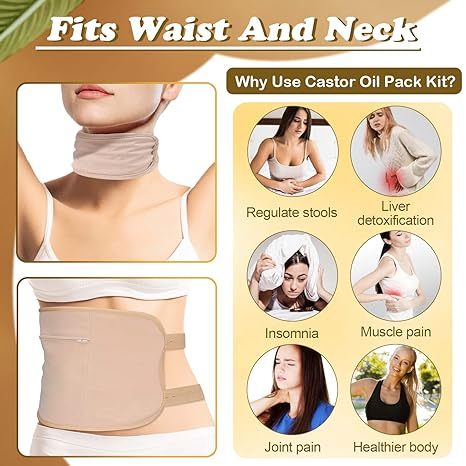 Castor Oil Pack Wrap Set