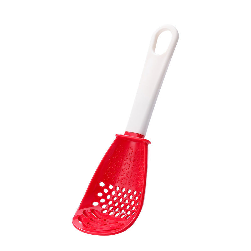 Multifunctional grinding and crushing colander and draining spoon