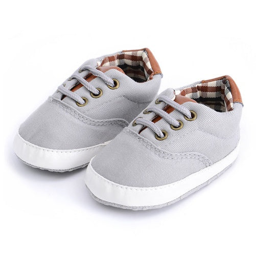 Solid color casual lace soft bottom baby shoes