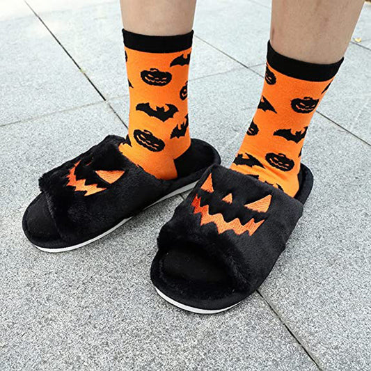 Halloween Shoes Winter Warm Home Slippers Women