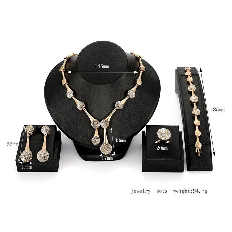 Four-piece Fashion Retro Accessories Crystal Jewelry