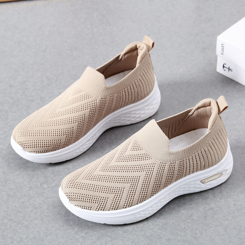 Casual Mesh Shoes Sock Slip On Flat Shoes