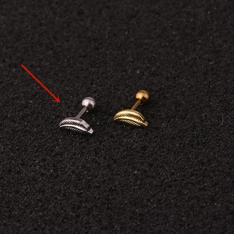 Stainless Steel Stud Earrings With Zircon Piercing