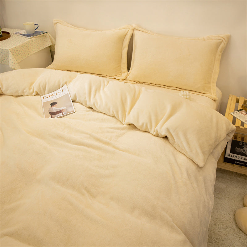 Four-piece Plush Double-sided Fleece Warm Duvet Cover