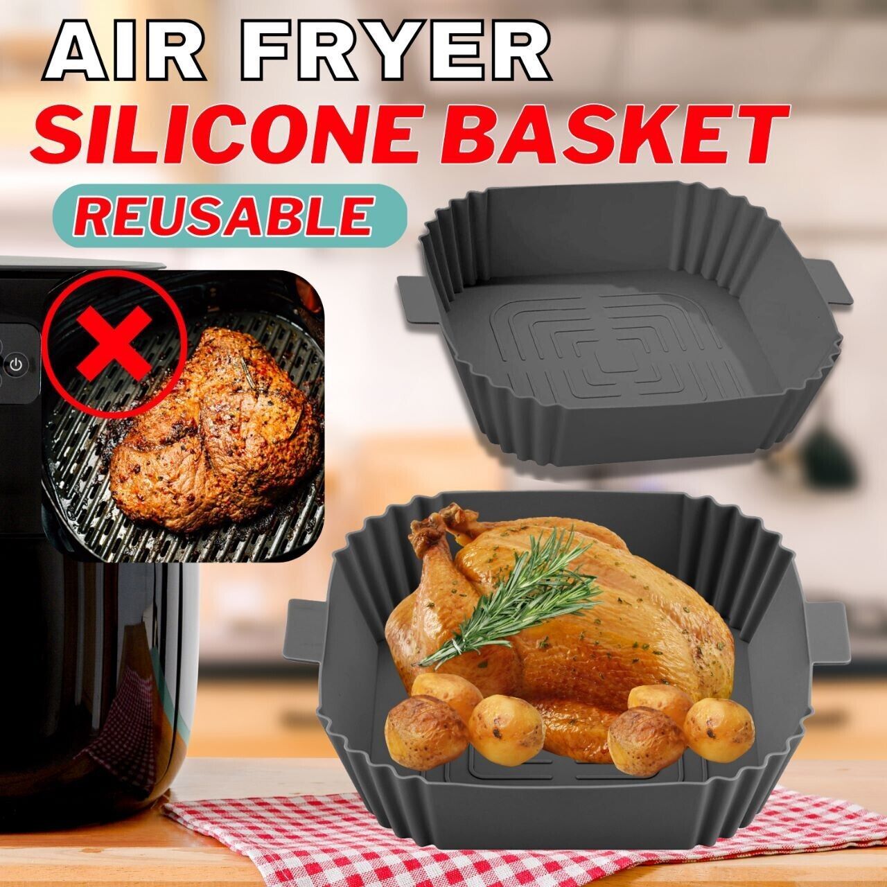 Air Fryer Silicone Pot Basket