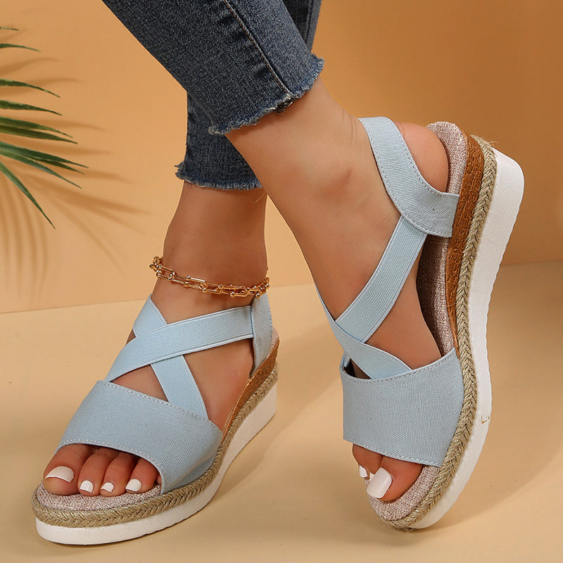 Wedge Sandals For Women Cross-strap