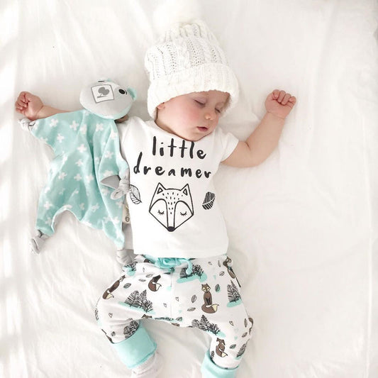 Newborn Baby Clothes Set T-shirt Tops+Pants