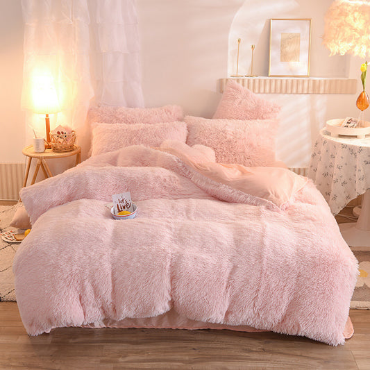 Luxury Thick Fleece Duvet Cover Queen King Winter Warm