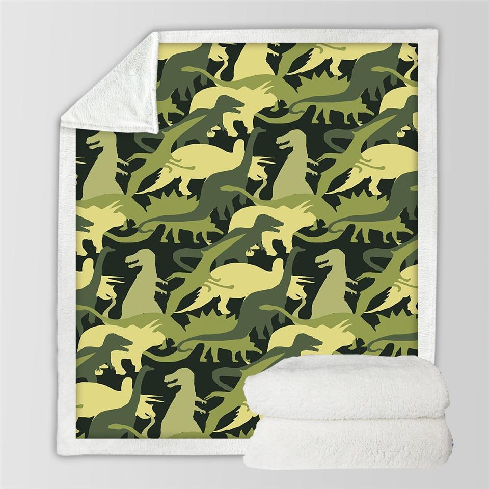 Kids Children Dinosaur Fluffy Soft Cotton Blanket