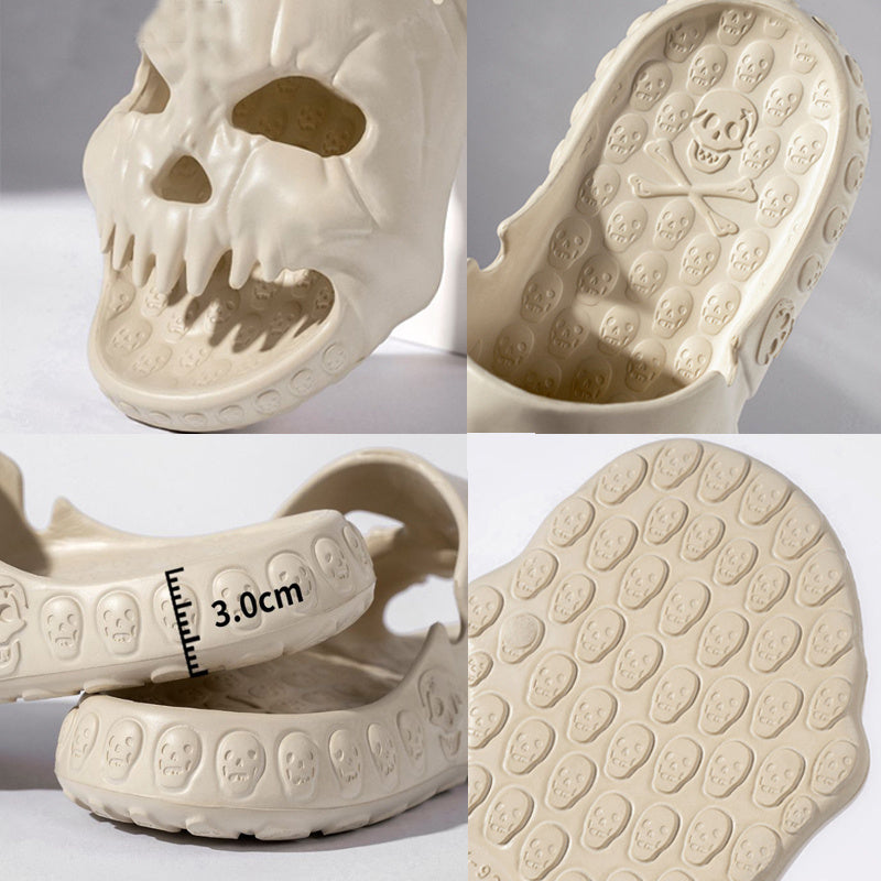 Skull Design Halloween Slippers Bathroom