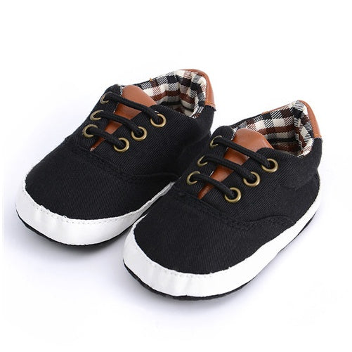 Solid color casual lace soft bottom baby shoes