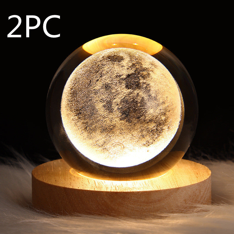 Luminous Starry Sky And Planets Moon Moon Crystal Ball