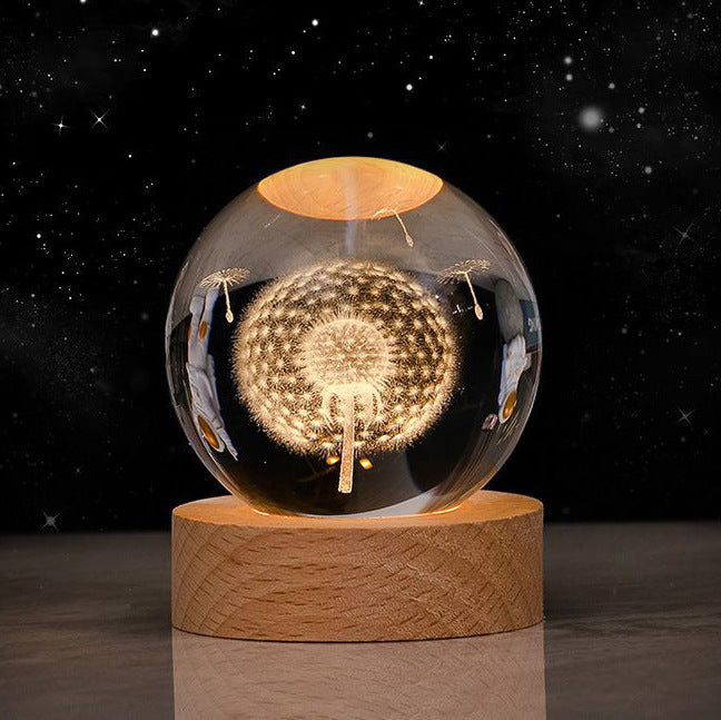 Luminous Starry Sky And Planets Moon Moon Crystal Ball