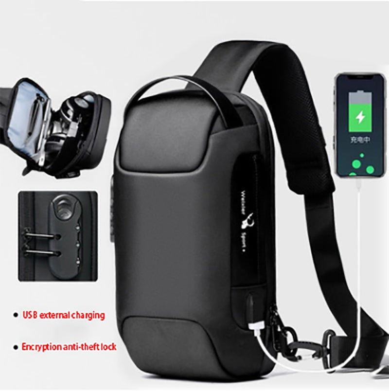 Waterproof USB Anti-theft Bag Men