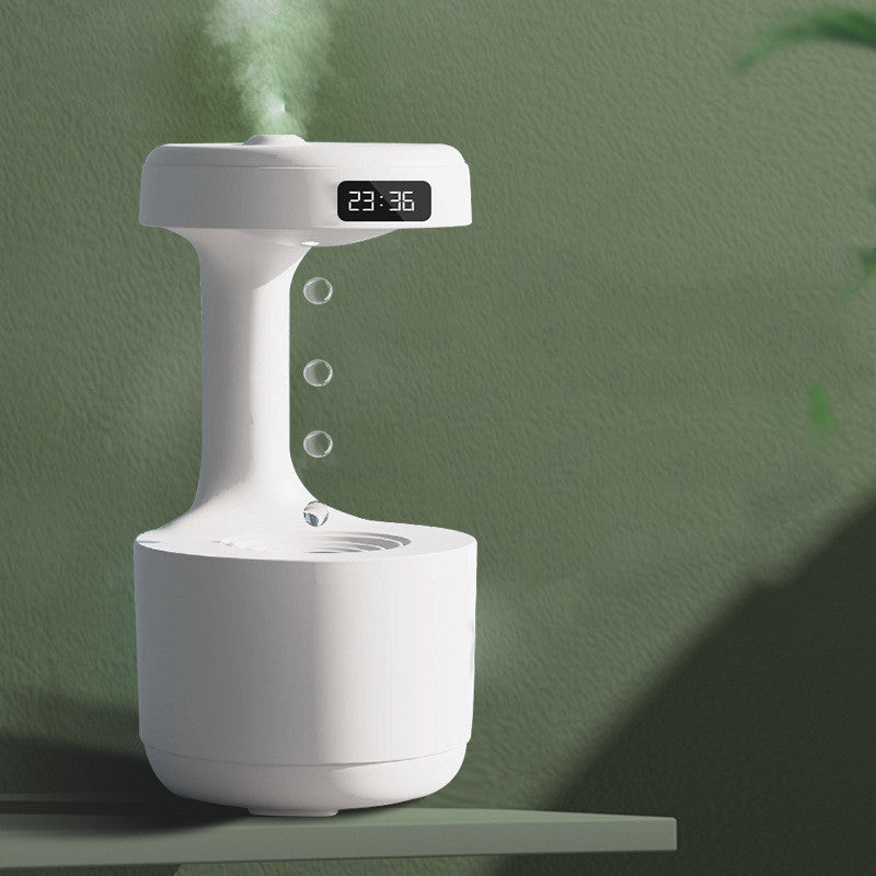 Humidifier With Clock Water Drop Backflow Aroma Diffuser