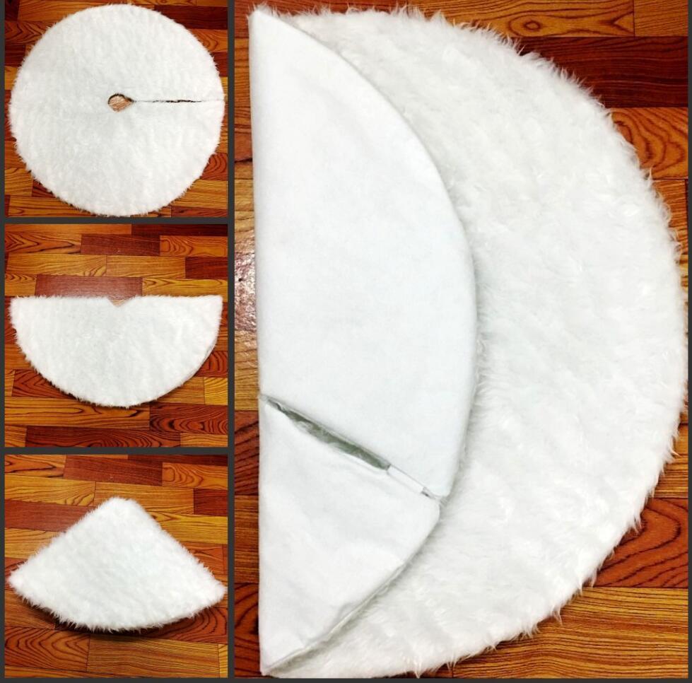 Pure white plush Christmas tree skirt Christmas