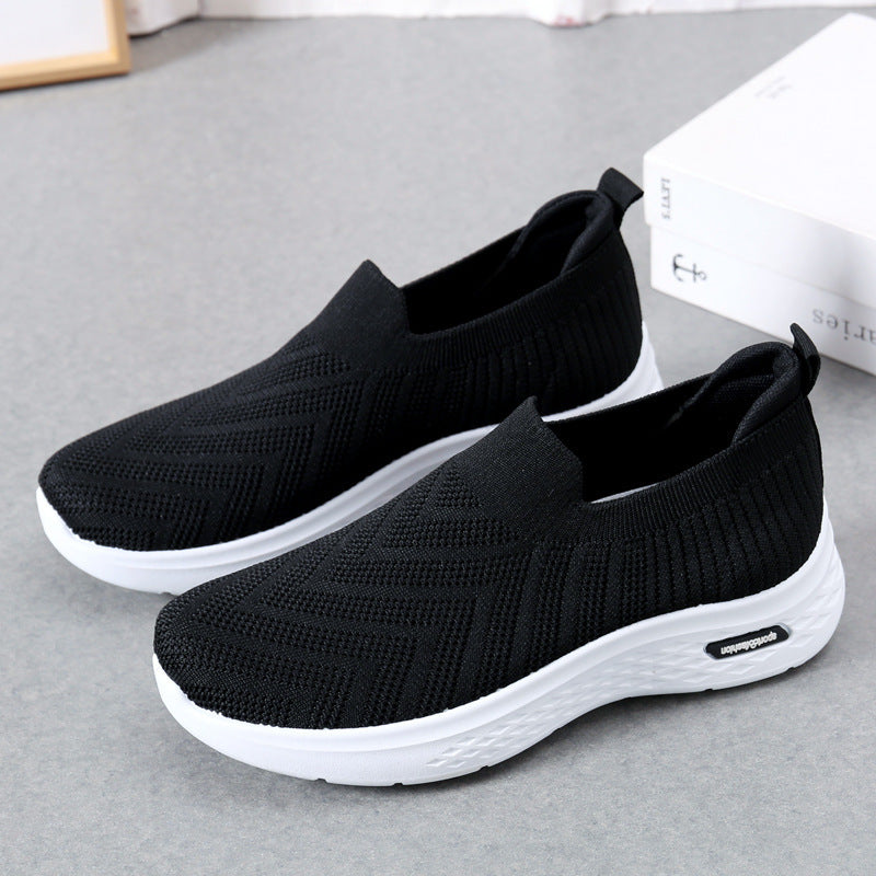 Casual Mesh Shoes Sock Slip On Flat Shoes