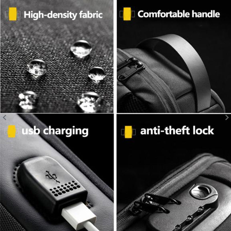 Waterproof USB Anti-theft Bag Men