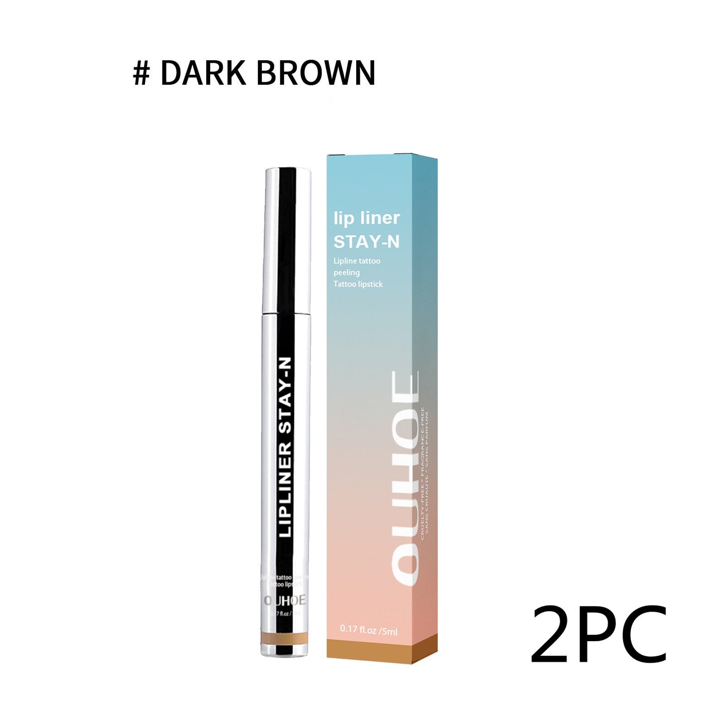 Lip Liner Pen Dark Brown Waterproof Long Lasting Plump