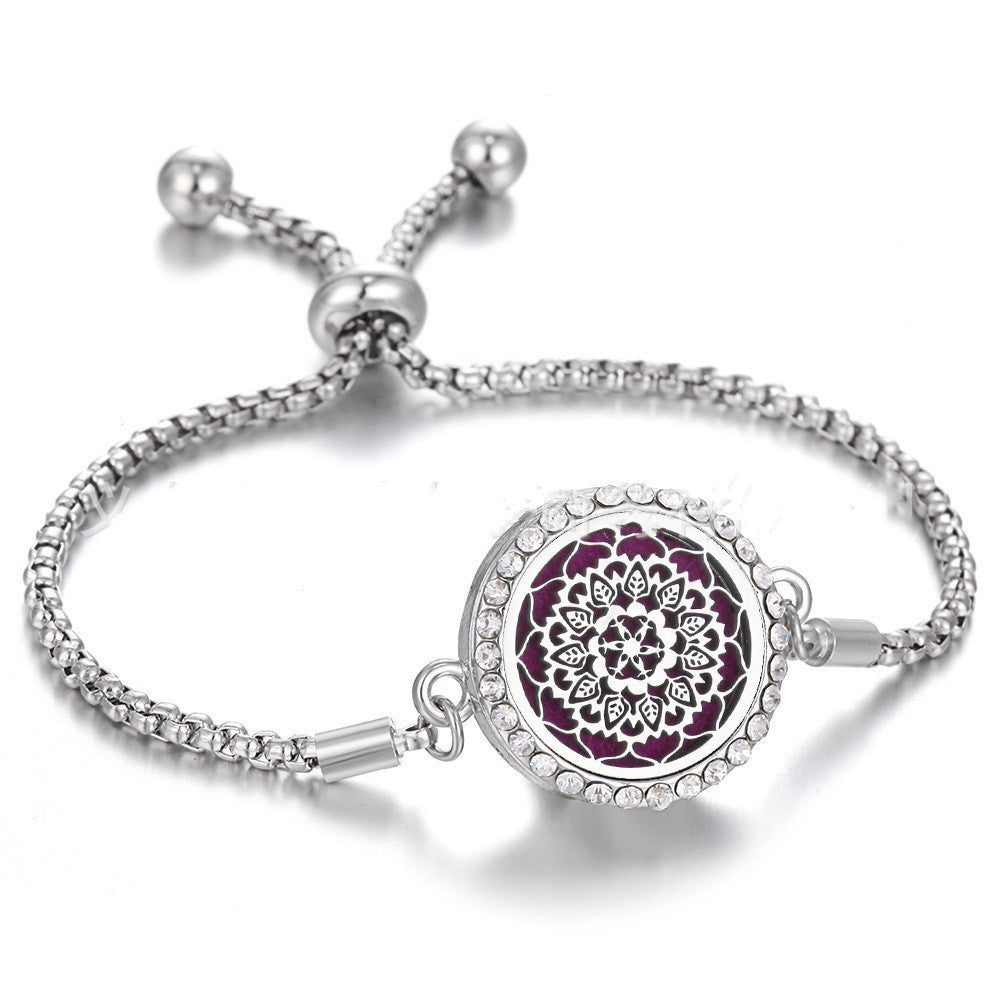 Hollow Stainless Steel Adjustable Aromatherapy Bracelet