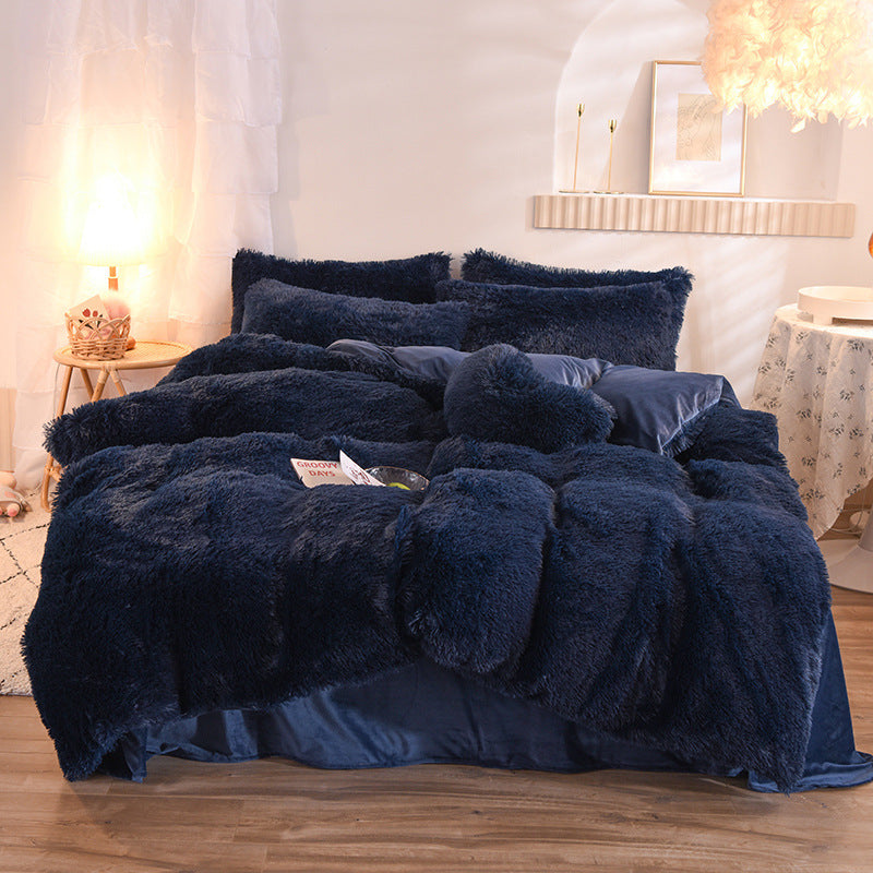 Luxury Thick Fleece Duvet Cover Queen King Winter Warm