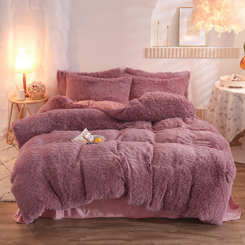 Luxury Thick Fleece Duvet Cover Queen King Winter Warm