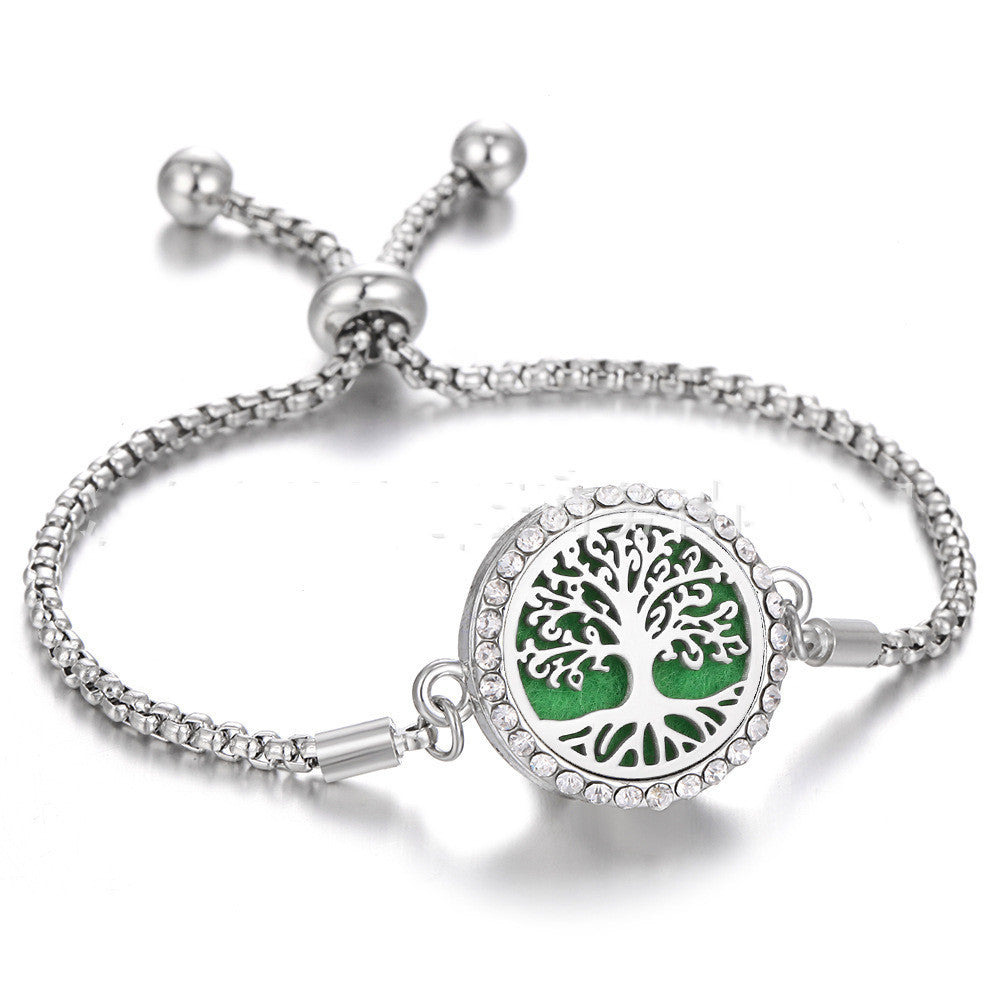 Hollow Stainless Steel Adjustable Aromatherapy Bracelet