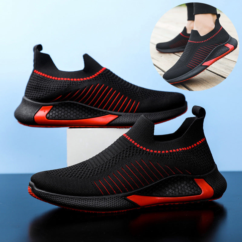 Fashion Mesh Sock Shoes With Striped Design Men