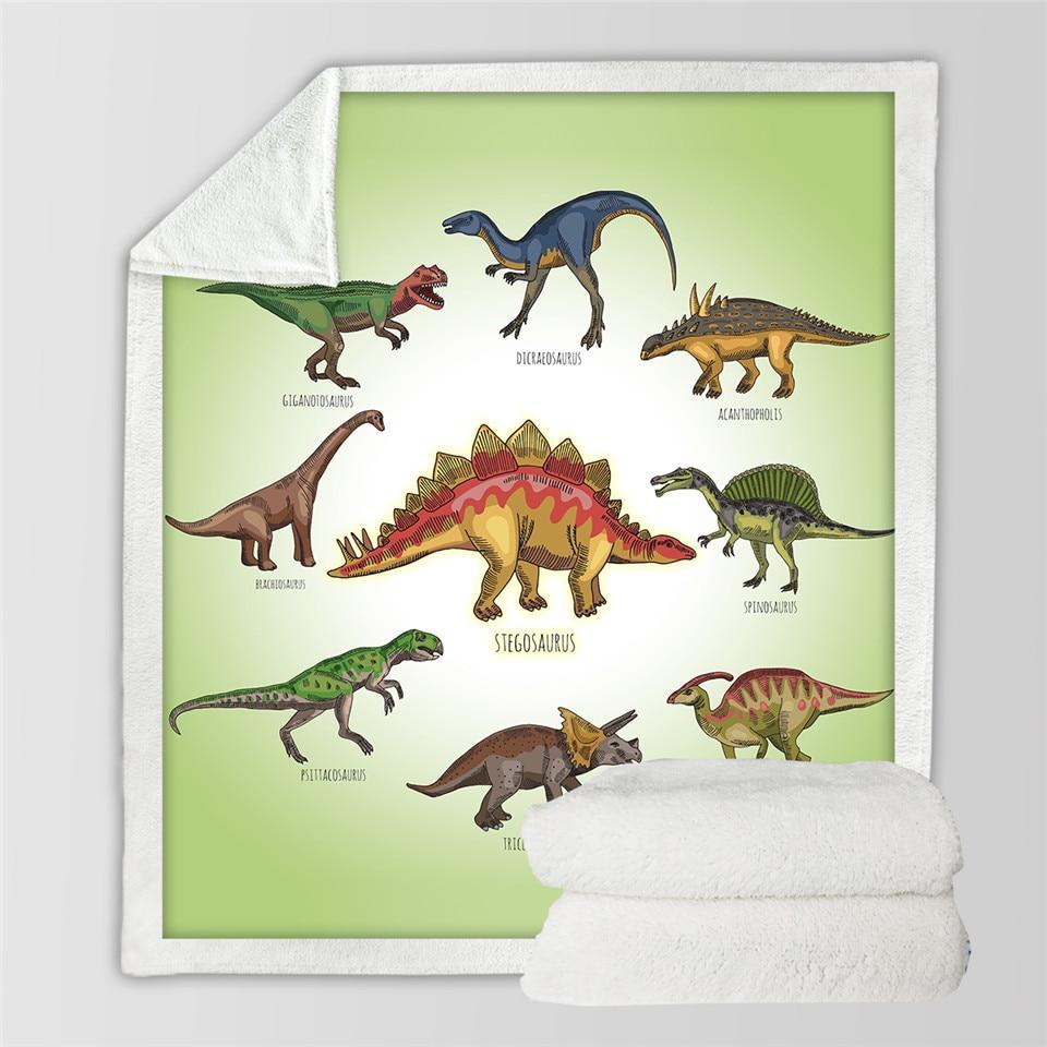 Kids Children Dinosaur Fluffy Soft Cotton Blanket