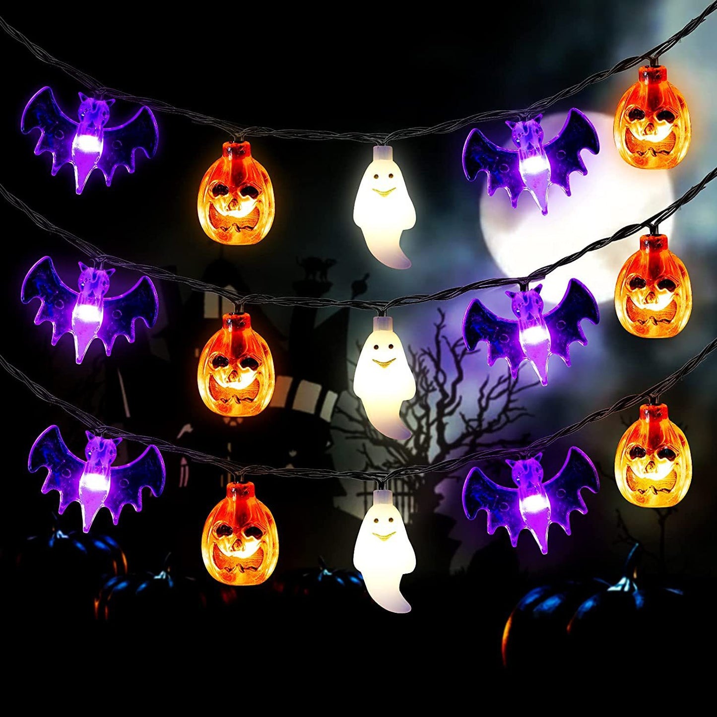 LED Halloween Pumpkin Spider Bat