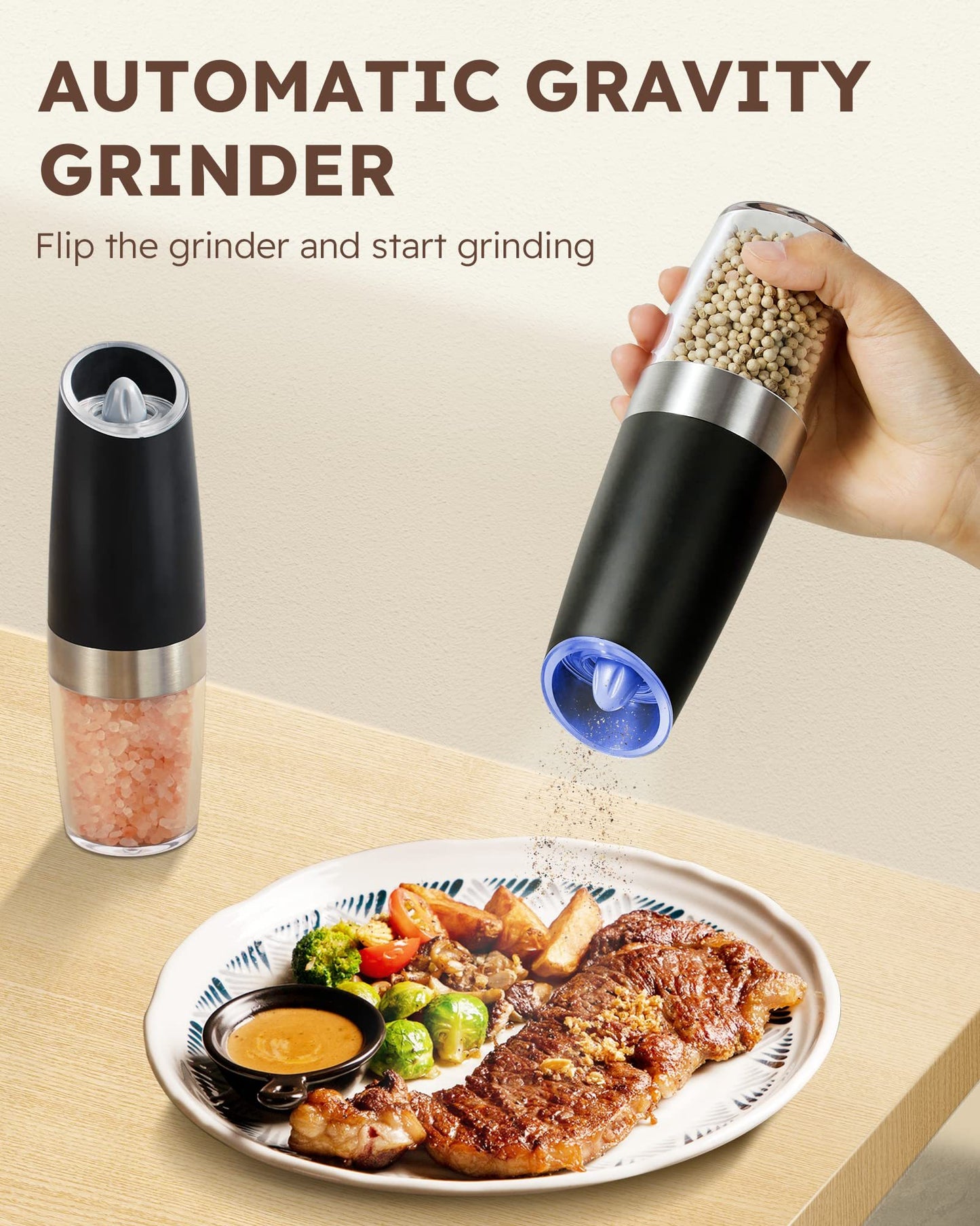 Electric Salt And Pepper Grinder Set