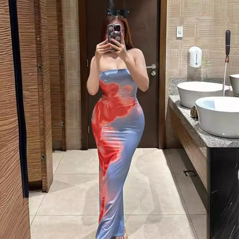 Slim Slit Tube Long Dress