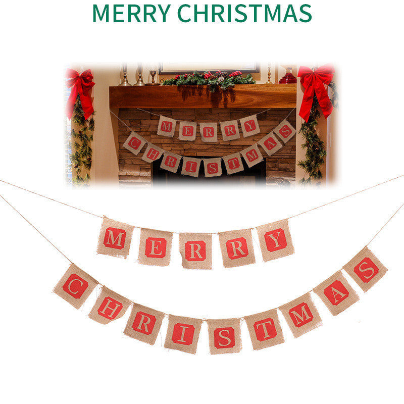 Sackcloth Flag Christmas Banner