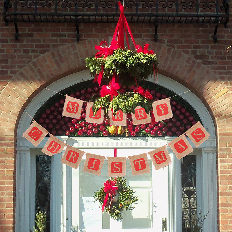 Sackcloth Flag Christmas Banner