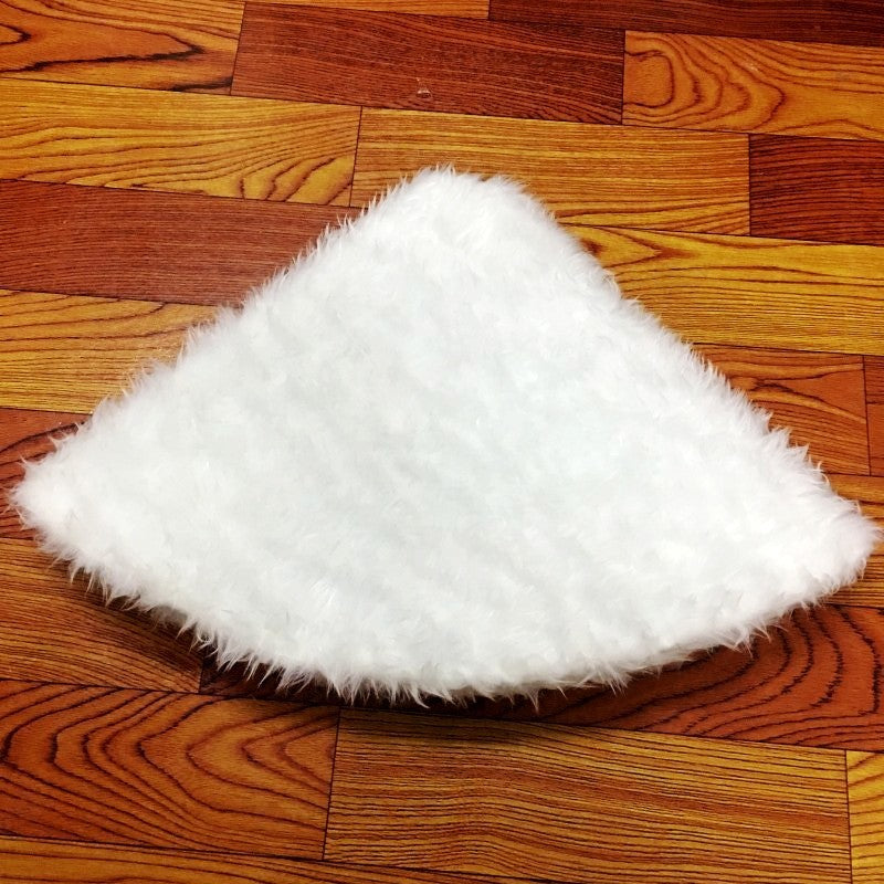 Pure white plush Christmas tree skirt Christmas