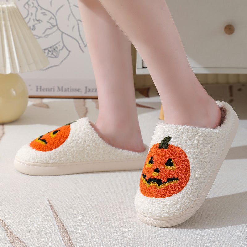 Halloween Pumpkin Cartoon Slippers Warm Winter