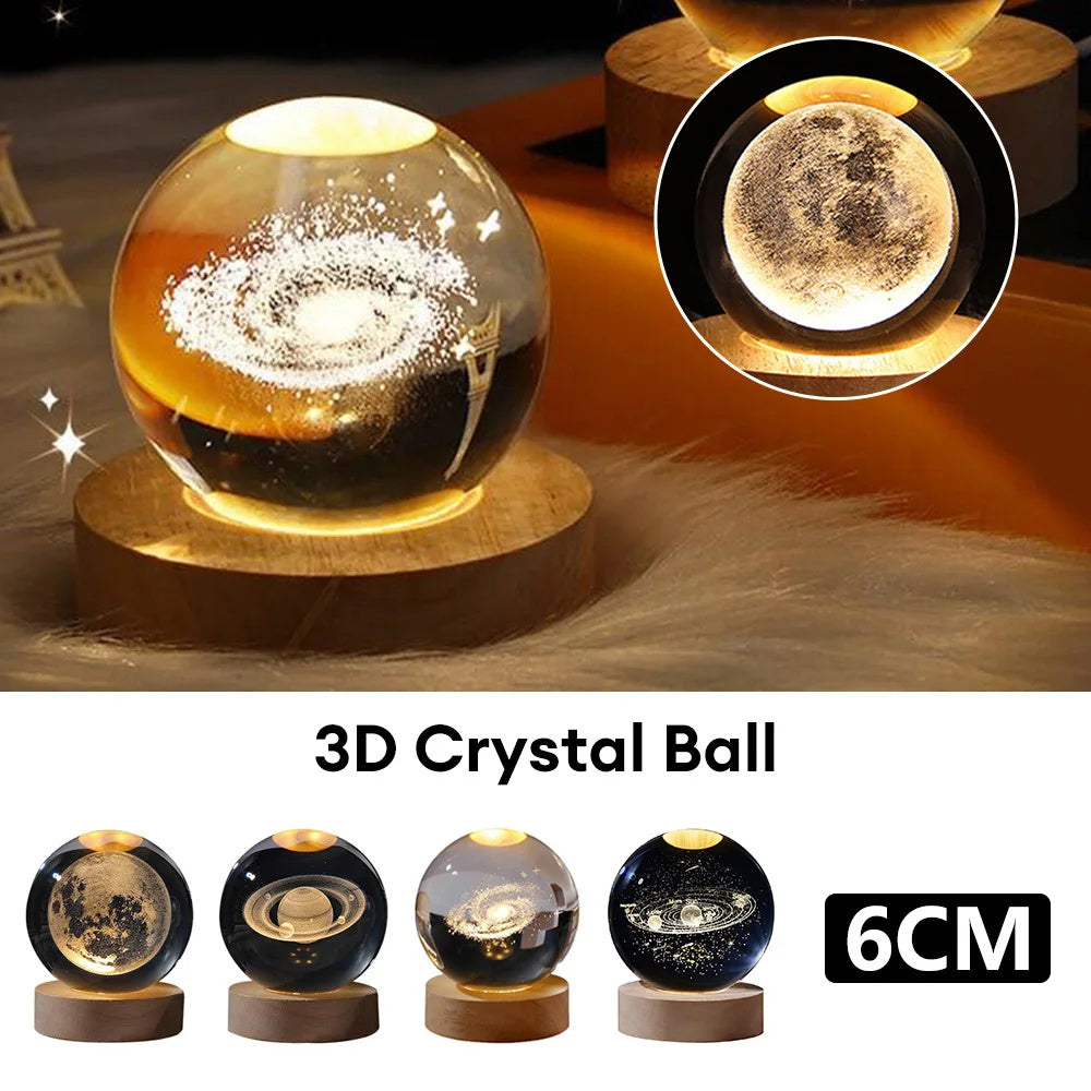 Luminous Starry Sky And Planets Moon Moon Crystal Ball