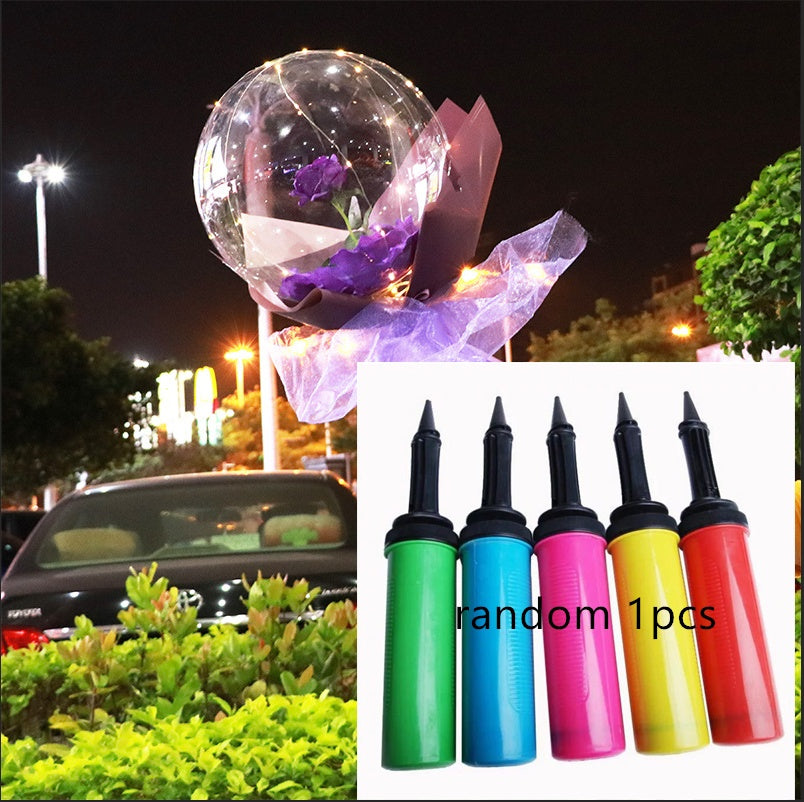 LED Luminous Balloon Rose Bouquet Transparent Bobo Ball Rose