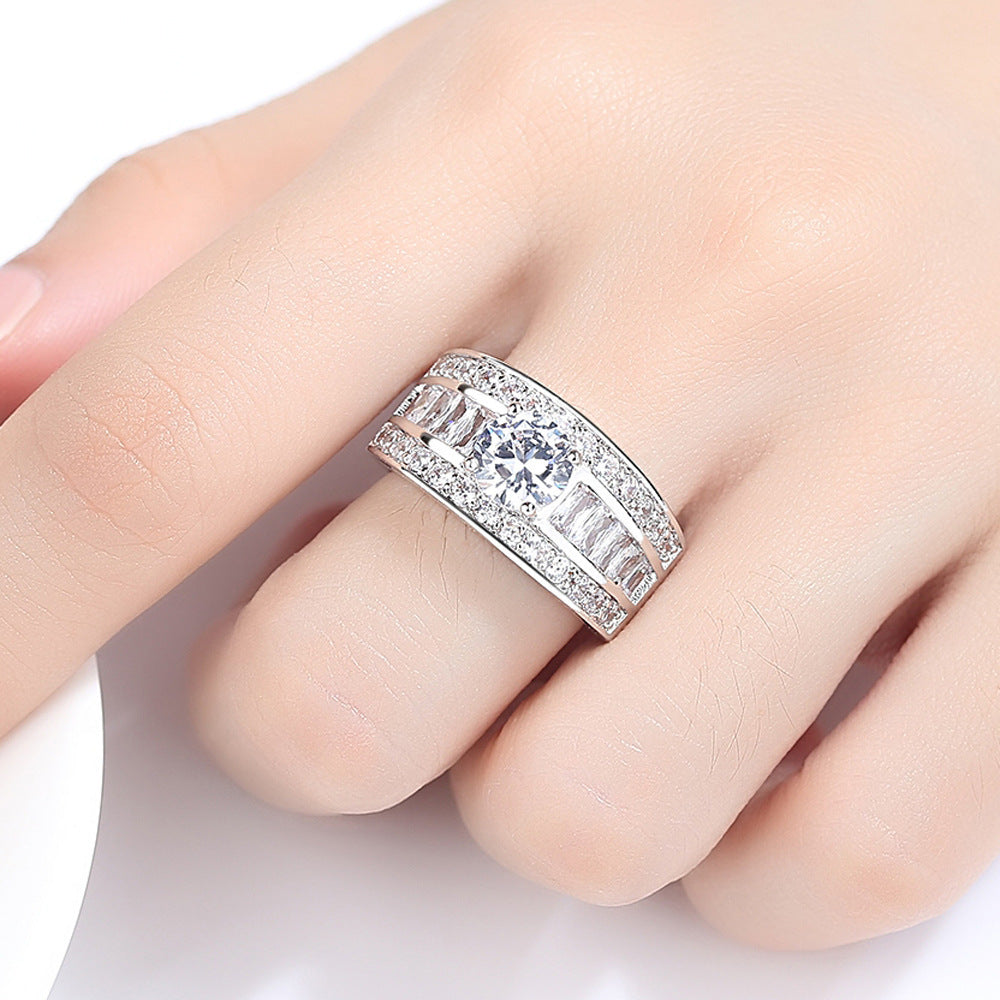 Fashion Jewellery Trend Zircon Claw Heart Arrow Female Adjustable Size Ring Vintage Party Rings