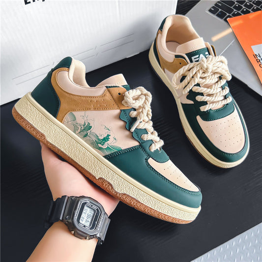 Lace-up Casual Shoes Men Soft Thick Sole