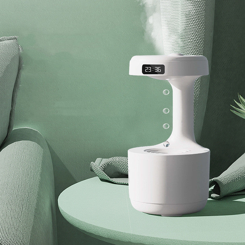 Humidifier With Clock Water Drop Backflow Aroma Diffuser