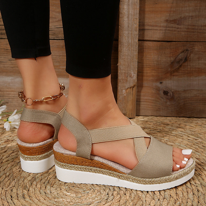 Wedge Sandals For Women Cross-strap